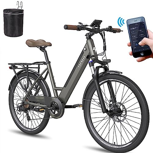 Fafrees F26 Pro [ Offiziell ] E Bike Herren Urban mit App 250W, Elektrofahrrad E-Bike Damen 26 Zoll Pedelec Mountainbike Citybike, 25km/h Elektrisches Fahrrad Akku 36 V/14,5 Ah
