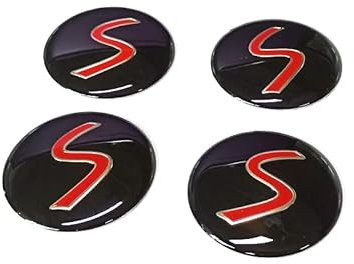 YaaGoo Adesivi per Coprimozzo Ruota Auto Mini 52mm 2.05 di Diametro (4 Pezzi, Logo S)