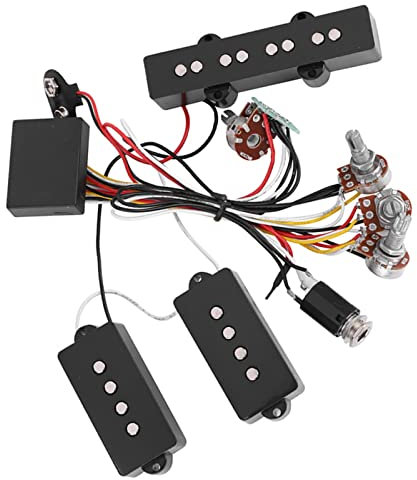 E-Bass Tonabnehmer, E-Bass Vorverstärker Schaltkreis Tonabnehmer Bass Humbucker Tonabnehmer, Bass Verdrahtungs Tonabnehmer Ersatzzubehör für Bassgitarren Aktiv Equalizer