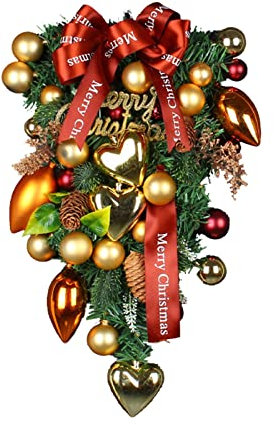 Yuemei Steckschaum Kranz 50 cm Weihnachtsschmuck Halloween Hexenkranz Weihnachtsdeal Zweige Rote Tannenzapfen Rote Schmetterlinge Ligation Dekorativer Kranz (Colour, One Size)