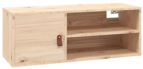vidaXL Wandschrank, Hängeschrank mit viel Stauraum, Schwebeschrank für Wohnzimmer, TV Schrank Wohnzimmerschrank Holzschrank, Massivholz Kiefer