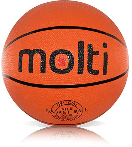 molti Basketball Ball Größe #4#5#7 für Kinder Erwachsene rutschfest Streetball Freizeitspielball Indoor Outdoor Training (5, Orange)