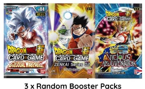 3 Dragon Ball Mystery Booster - Englisch + Heartforcards® Versandschutz