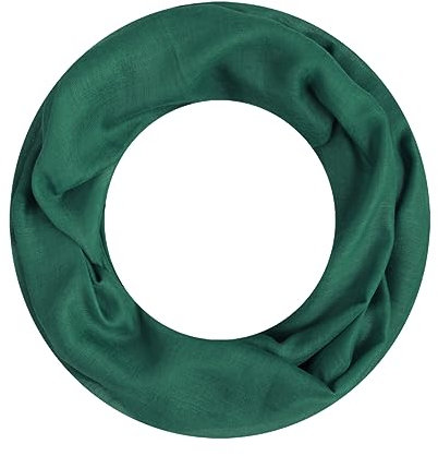 Majea Loop Alice schmaler Damen-Schal Loop Frühlingsschal Schlauchschal Rundschal Tuch uni unisex unifarben einfarbig Halstuch (pinie)