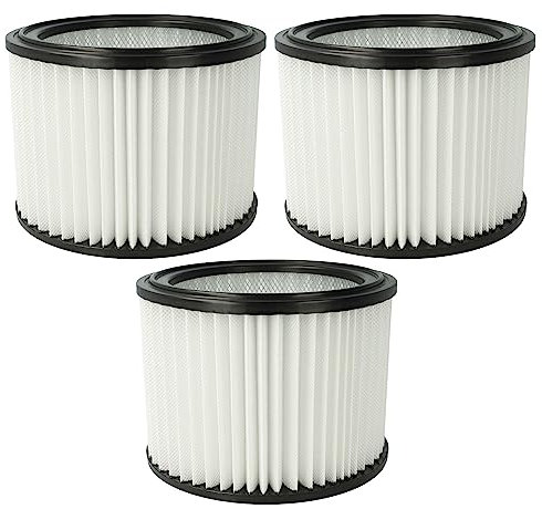 vhbw 3x Filterelement kompatibel mit Nilfisk Multi II 22, II 22 Inox, II 30 T, II 30 T Inox VSC, II 50 Nass-/Trockensauger - Feinstaubfilter, Mikrovlies/Kunststoff
