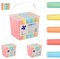 Relaxdays Kreide, 60er Set, Malkreide für Straße, HxD: 10 x 2,5 cm, ungiftige Straßenkreide in 5 Farben, mit Eimer, bunt