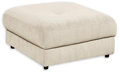 BARURA Fußhocker gepolstert in Cord-Optik, Cream - Bequemer Wohnzimmer Polsterhocker quadratisch - 84 x 43 х 84 cm (B/H/T)