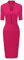 Allegra K Vestido de Tubo para Mujer con Cuello en V, Manga Corta, Trabajo, Oficina, Bodycon, Vestidos Midi Fucsia S