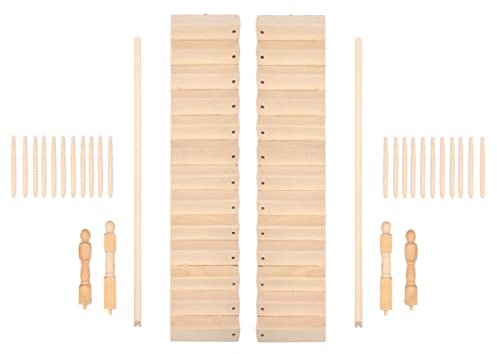 VIFERR Scala per la Casa delle Bambole 1/12 Miniatura Scala in Legno Mobili in Miniatura per Casa delle Bambole con Corrimano (corrimano Destro)