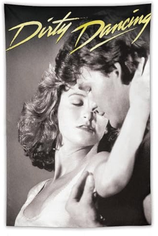 CEWO 1980er Jahre Tanzfilme Dirty Dancing Poster Tapisserien Kunstdruck Wand Foto Farbe Tapisserie Hängende Bild Familie Schlafzimmer Dekor Geschenk 101,6 x 152,4 cm