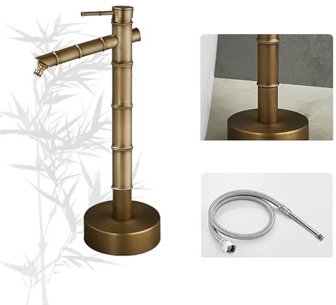 XRRJFYH Jardin de Colonne D'eau Hauteur Réglable Robinet Exterieur Jardin Laiton Robinet Jardin Decoratif Robinet Extérieur Sur Pied(Color:A-bottom water inlet,Size:51.5CM/20IN)