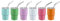 Luejnbogty Mini Tumbler Shot Glass with Straw Sublimation Double Layer Metal Cute Shot Glasses Set 3oz with Lids Easy Install