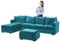 SYLC Samt Couch überzug L Form Sofabezug Ecksofa, Sofa Cover L Shape Stretch Mit Sitzkissen Rückenlehne, Universal Sofaüberwurf Waschbar (Teal,Sofabezug 140-185cm)