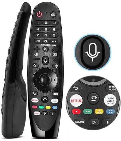 Intelligente Ersatz-Fernbedienung für LG Magic Remote AN-MR20GA AKB75855501, mit Sprachsteuerung, Mausfunktion, Tasten für Netflix und Amazon