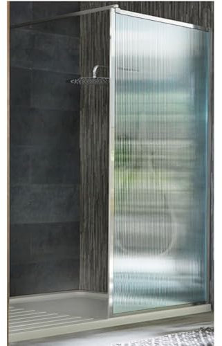 Milano Florence Chrome Fluted Glass Framed Shower Enclosure Drying Tray - 1700mm x 800mm
