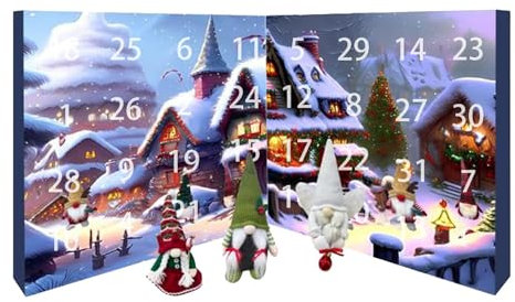 Wichtel Adventskalender 2024, 24 Tage/ 31 Tage, Zwergenpuppen Countdown Kalender, 31-Tage Countdown Kalender, Weihnachts Countdown Kalender, Festliche Adventskalender 2024