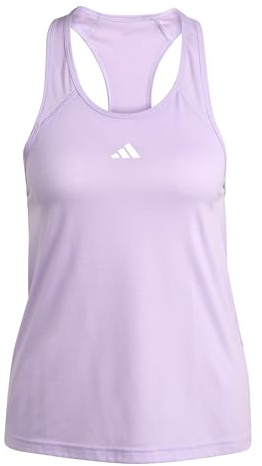 adidas Damen Train Essentials Minimal Branding Racerback Tank Top, Powder Plum/White, M