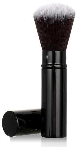 Einziehbare Make Up Pinsel, Schwarz Kabuki Pinsel Hohe Qualität Puderpinsel Blush Pinsel Rouge Pinsel Concealer Pinsel Reisepinsel mit Abdeckung, für Sonnenschutz, Bronzer, Blush, Rouge, Kosmetik