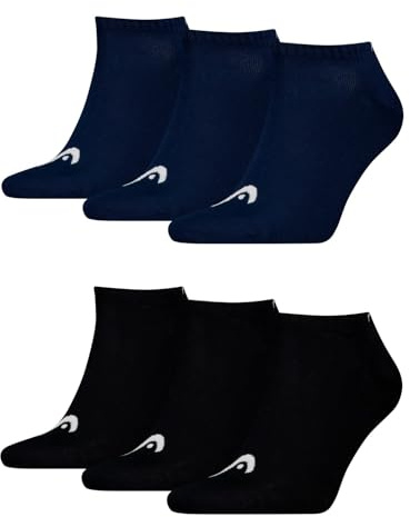 HEAD Herren Damen All Sports Sneaker Socken 6P (39-42, Black/Navy)