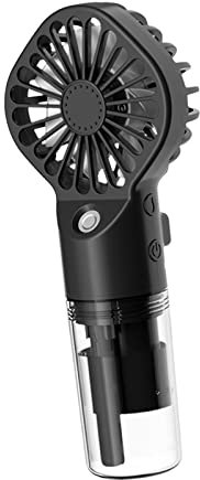 Pleayietoopiatiey Handheld Misting Fan Rechargeable Mini Fan Humidifier for Office travel Black