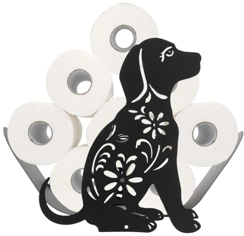 Generic Bathroom Toilet Paper Stand, Dog-Shaped Metal Tissue Holder for 8 Rolls, Decorative Toilet Paper Storage for Tank, Vanity, or Floor