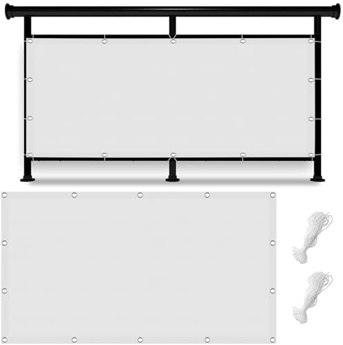 Voile d'ombrage Pare Soleil Imperméable Toile Ombrage 500 x 850 cm Protection Solaire, Anti UV, avec Cordons Filet d'ombrage pour Patio Toile Ombrage Pergola Auvent pour Jardins, Blanc
