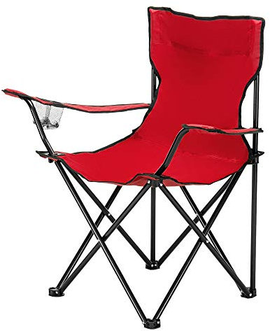 Bonnlo Chaise de Camping Pliante en Plein air, Chaise de pêche, siège Pliable Portable léger Chaise de Camping Pliante avec Porte-gobelet, Chaise de Pique-Nique en Plein air (Rouge)