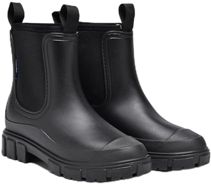 GemChve Stivali Pioggia Donna Impermeabile Inverno Tenersi al Caldo Antiscivolo Stivaletti di Gomma Leggere Comode Boots Antipioggia Moda Stivali Giardinaggio 36-42 EU