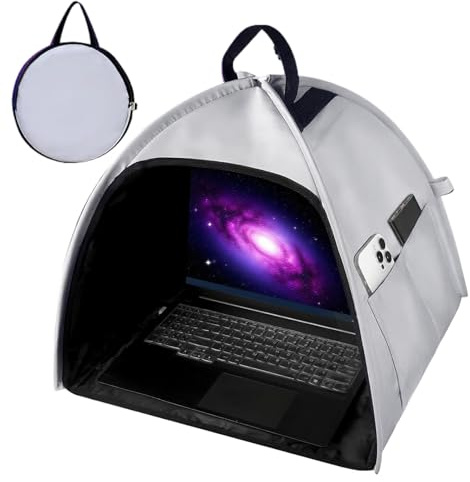 Laptop-Zelt – Laptop-Zelt für Arbeiten im Freien – blendfreie Sichtschutzabdeckung, faltbare Computer-Sonnenblende für Studium, Arbeit, Meeting, Reisen, Lernen, Geschäftsreisen