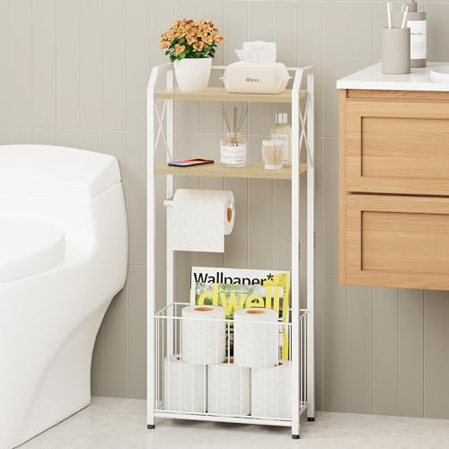 HapiRm Freestanding Toilet Roll Holder - Toilet Roll Stand for Bathroom