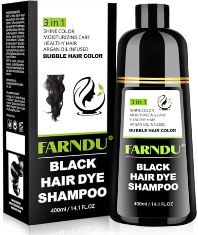 Black Hair Dye Shampoo 100% Grey Hair Coverage | Herbal Natural Semi Permanent Hair Colour Shampoo for Wome Men
