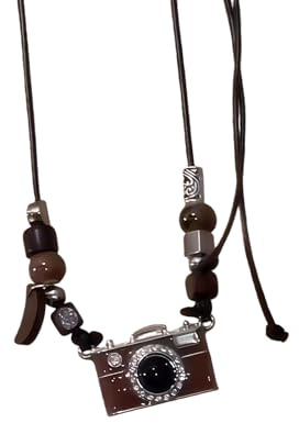 ZWTPGKRD Halskette mit Filmkamera-Anhänger mit verstellbarer Kette, emailliert, Schmuckzubehör, für Damen und Herren, verstellbare Kette, Fotografie-Schmuck