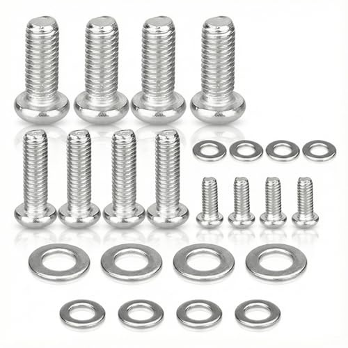 Hopzab 24 Pack Universal TV Mounting Hardware Kit, M4/M6/M8 VESA Screws, Stainless Steel TV Bracket Screws with Washers, Compatible with Samsung, LG, Monitor Mounts, Bracket Fixing