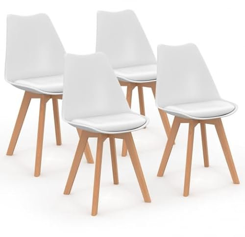 IDMarket - Lot de 4 chaises scandinaves SARA Blanches pour Salle à Manger