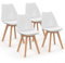 IDMarket - Lot de 4 chaises scandinaves SARA Blanches pour Salle à Manger