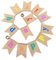 G2PLUS Happy Birthday Girlande Banner, 11.5 Fuß Geburtstag Wimpel Girlande, Vintage Hessischen Wimpelkette mit 13 STK Wimpeln für Geburtstag Party Dekoration