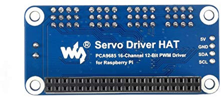 Waveshare 16-Channel PWM Output Servo Driver HAT for Raspberry Pi 12-bit I2C Interface with VIN Terminal