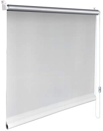 Sonnenschutz-HH® - Mini Thermo Verdunkelungsrollo Thermorollo Minirollo Rollo KLEMMFIX Seitenzugrollo Kettenzugrollo inkl. Klemmträger ohne Bohren - Außenmaß Breite 140 x 140 cm Höhe - weiß