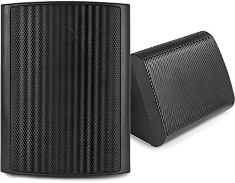 Power Dynamics PD BGO50 5.25 Water-Resistant Wall Speakers Pair - Black | 2-Way Passive Wall Speaker Pair with IP56 Rating, 120W Output, Aluminium Grille, for Indoor and Outdoor Use