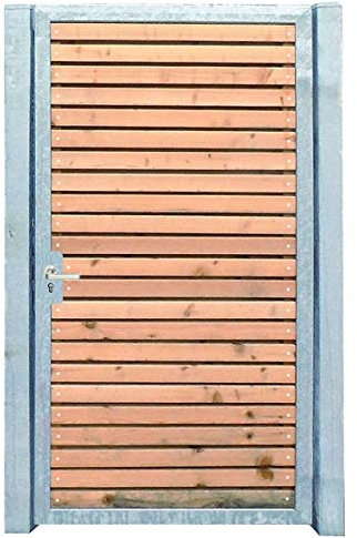 Gartentor Holztor Tor Pforte Verzinkt Holzfüllung Quer 105cm x 160cm (BxH)