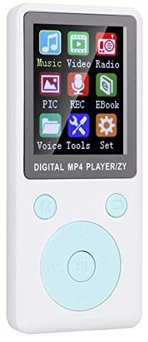 Lecteur MP3, Lecteur MP4 T1 Music Lecteur MP3 8G avec Prise en Charge Bluetooth Carte mémoire 32G HiFi stéréo Portable Lecteur de Musique Boutons Ronds(Blanc)