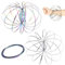 REYOK 2 Stück Flow Ring,Ring Regenbogen- Wunderbares Magisches Spielzeug - 3D ARM Slinky - Wissenschaft, Zirkus, Magic Anti Stress Toy für Erwachsene Kinder(Silber + Farbe)