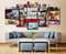 104Tdfc Puzzle 5 teilig Bilder wandbild 200x100CM Cadeau d'Halloween GTA-Spiel Modulare Wandkunst Wandaufkleber Teiliges Vlies Leinwandbild Dekoration