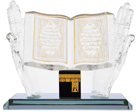 Asixxsix Muslimische Kristallverzierung, glänzende Klassische muslimische Dekoration, muslimisches Titankristall-Handwerksmodell, für Freunde Schreibtisch