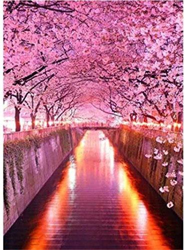 Yingxin34 Puzzles für Erwachsene 1000 Stück - Kirschbäume auf beiden Seiten des Flusses - Puzzle für Erwachsene Teens Puzzlespiel Spielzeug Geschenk 26x38cm