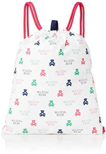 Wilson WR8015701001 Tennis-Badminton-Tragetasche, One Bear Cinch-Tasche, Weiß, Weiß, Weiß