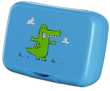 Leonardo Bambini Brotdose für Kinder 1 Stück, bunte Lunchbox mit Tieren bpa-frei, spülmaschinengeeignete Frühstücksdose, blau 19 cm breit 022858