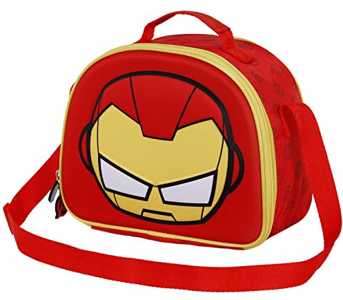 Marvel Iron Man Bobblehead-3D Lunch Bag, Red, 25.5 x 20 cm