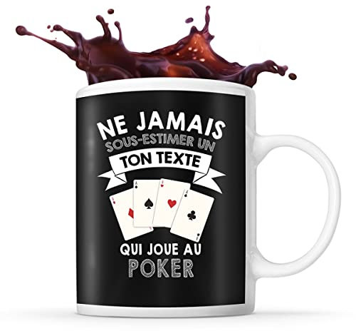 Mug poker Prénom métier âge Personnalisable | Tasse drôle pour Joueur de Poker | idée cadeau anniversaire Noël fête des Pères