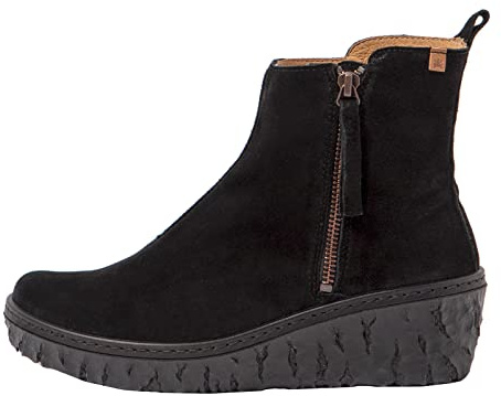 El Naturalista Damen Ankle Boots Yggdrasil, Frauen Stiefeletten,flach,Stiefel,Bootee,Booties,halbstiefel,Kurzstiefel,Black,37 EU / 4 UK